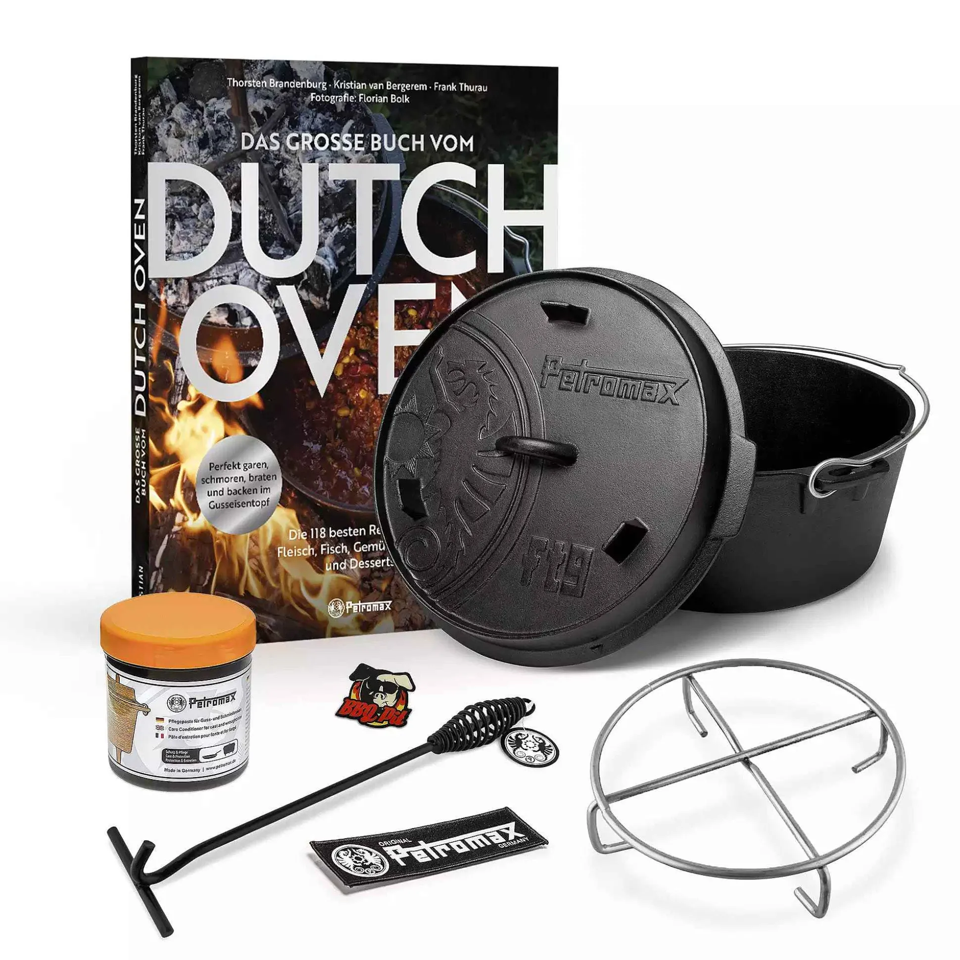 Petromax Bbqpit Bundle 2 - Large Fire Pot And Care Paste Store